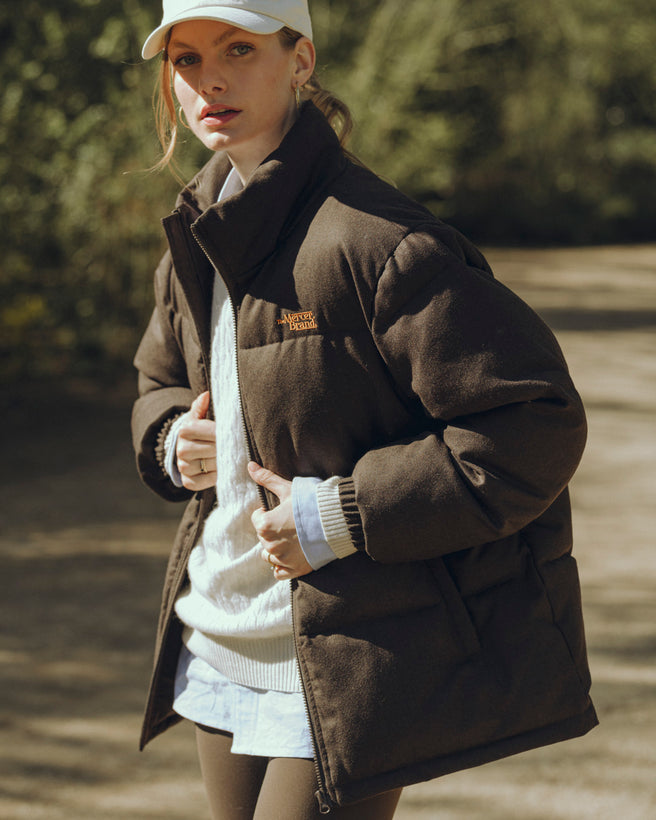 The Mercer Wool Puffer Jacket | Brown