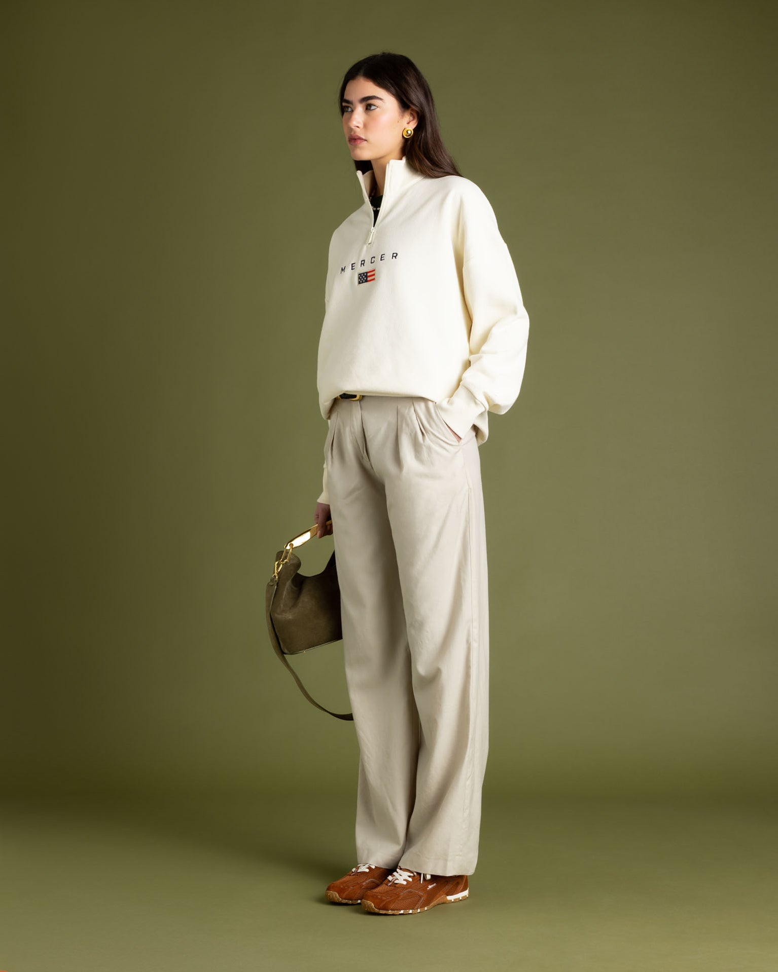 The Mercer Quarter Zip | Off White