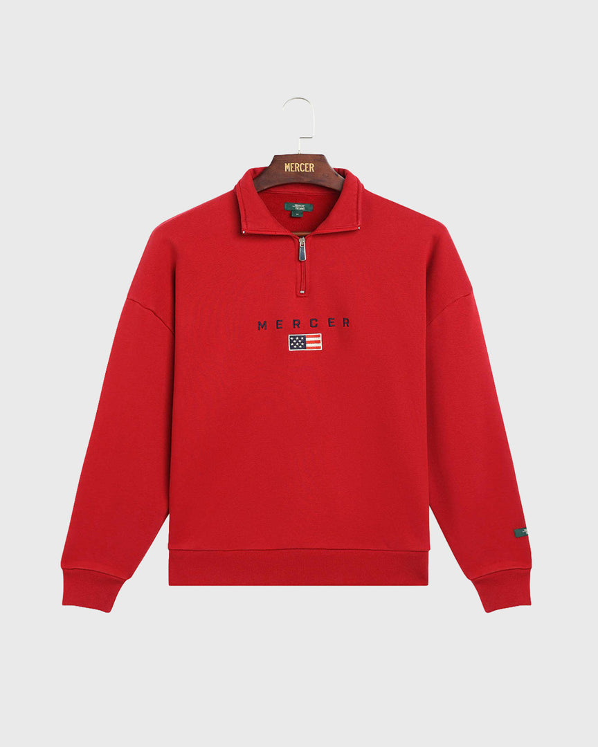 The Mercer Quarter Zip | Red