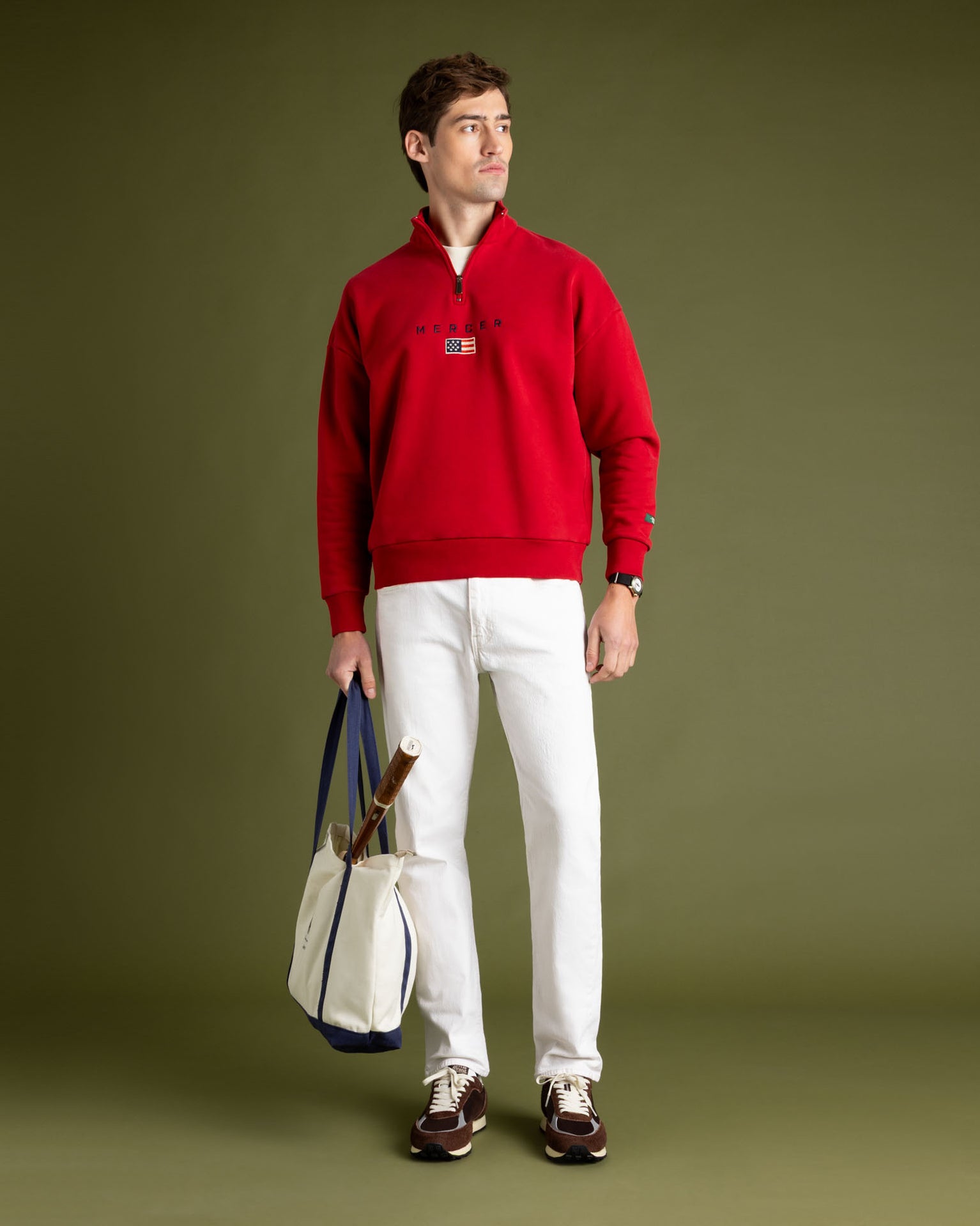The Mercer Quarter Zip | Red