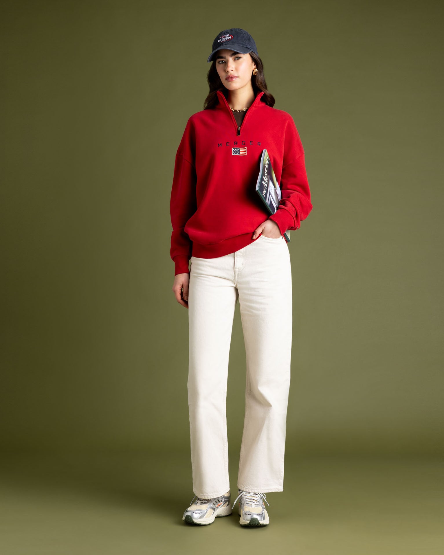 The Mercer Quarter Zip | Red