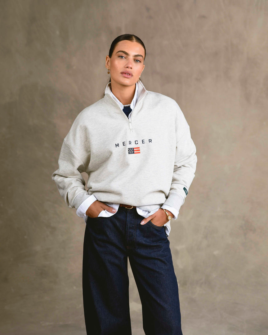 The Mercer Quarter Zip | Grey