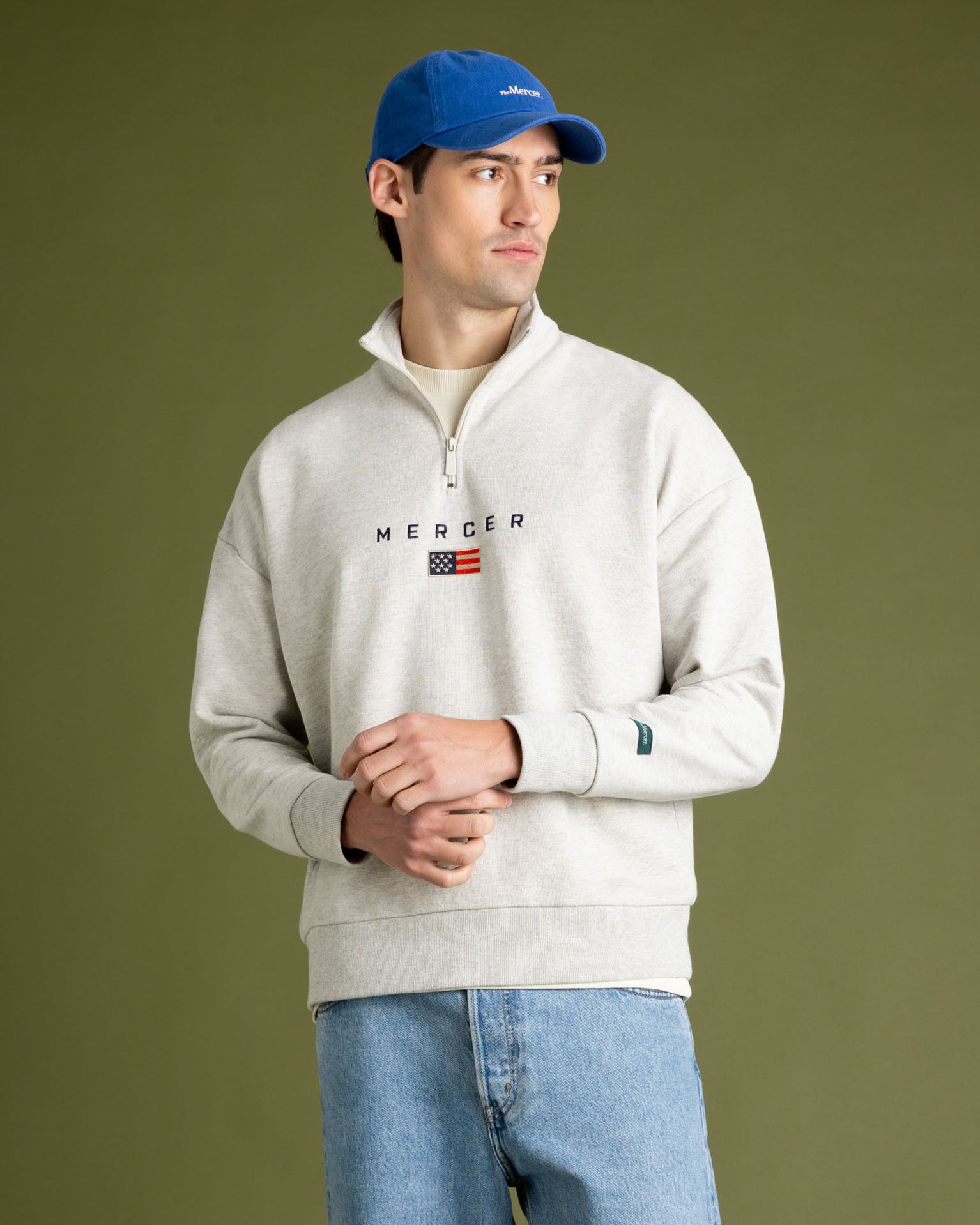 The Mercer Quarter Zip | Grey