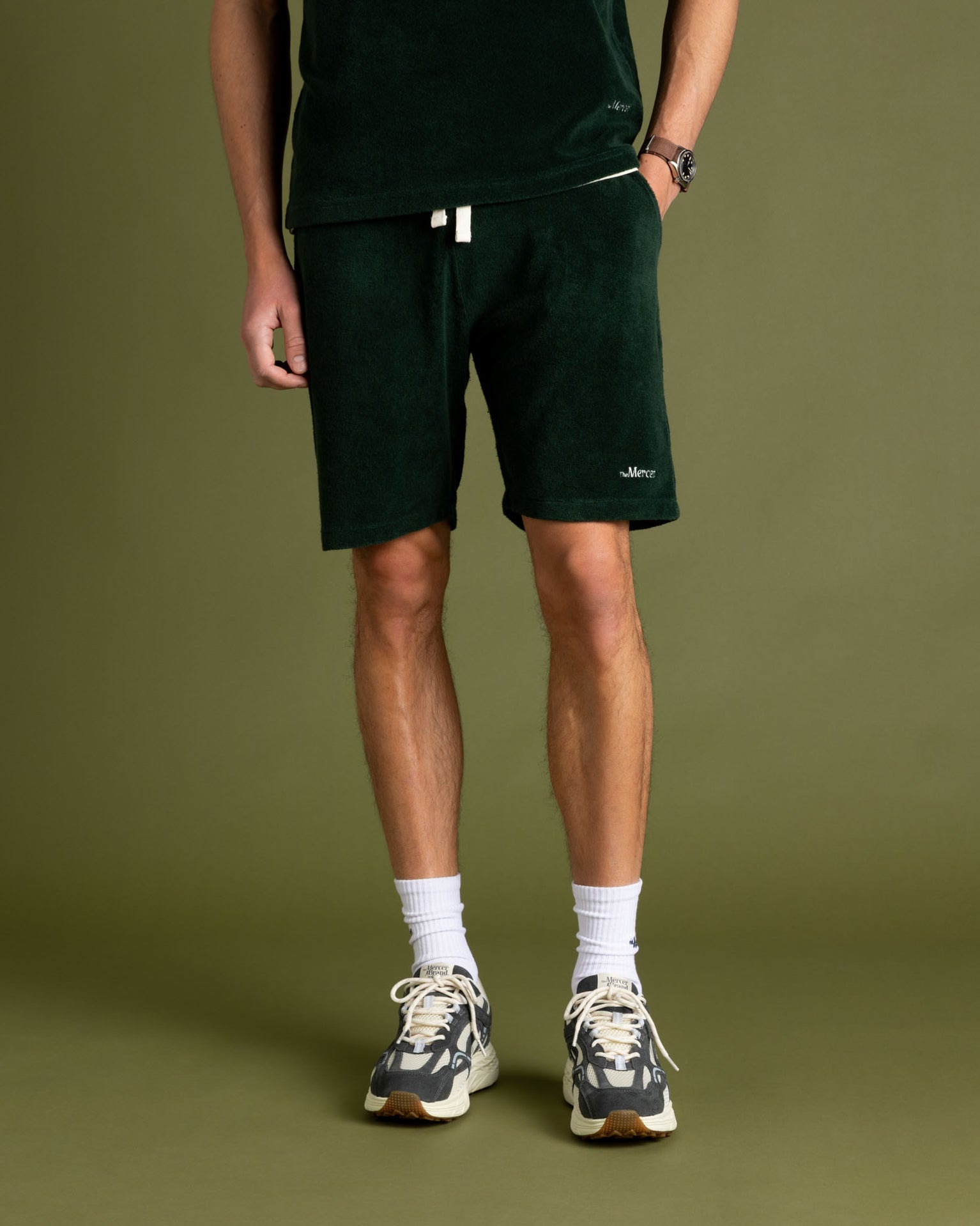 The Mercer Terry Toweling Short | Green