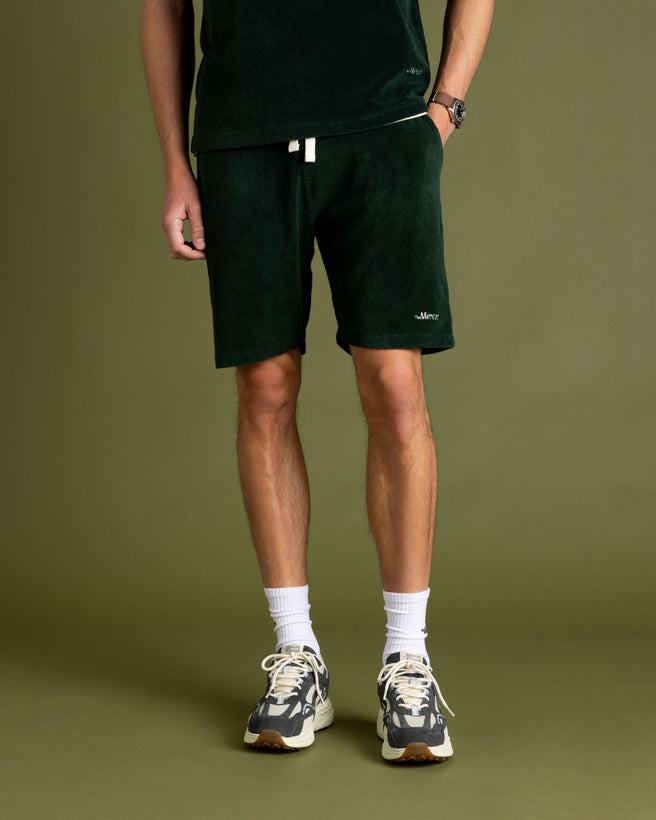 The Mercer Terry Toweling Short | Green