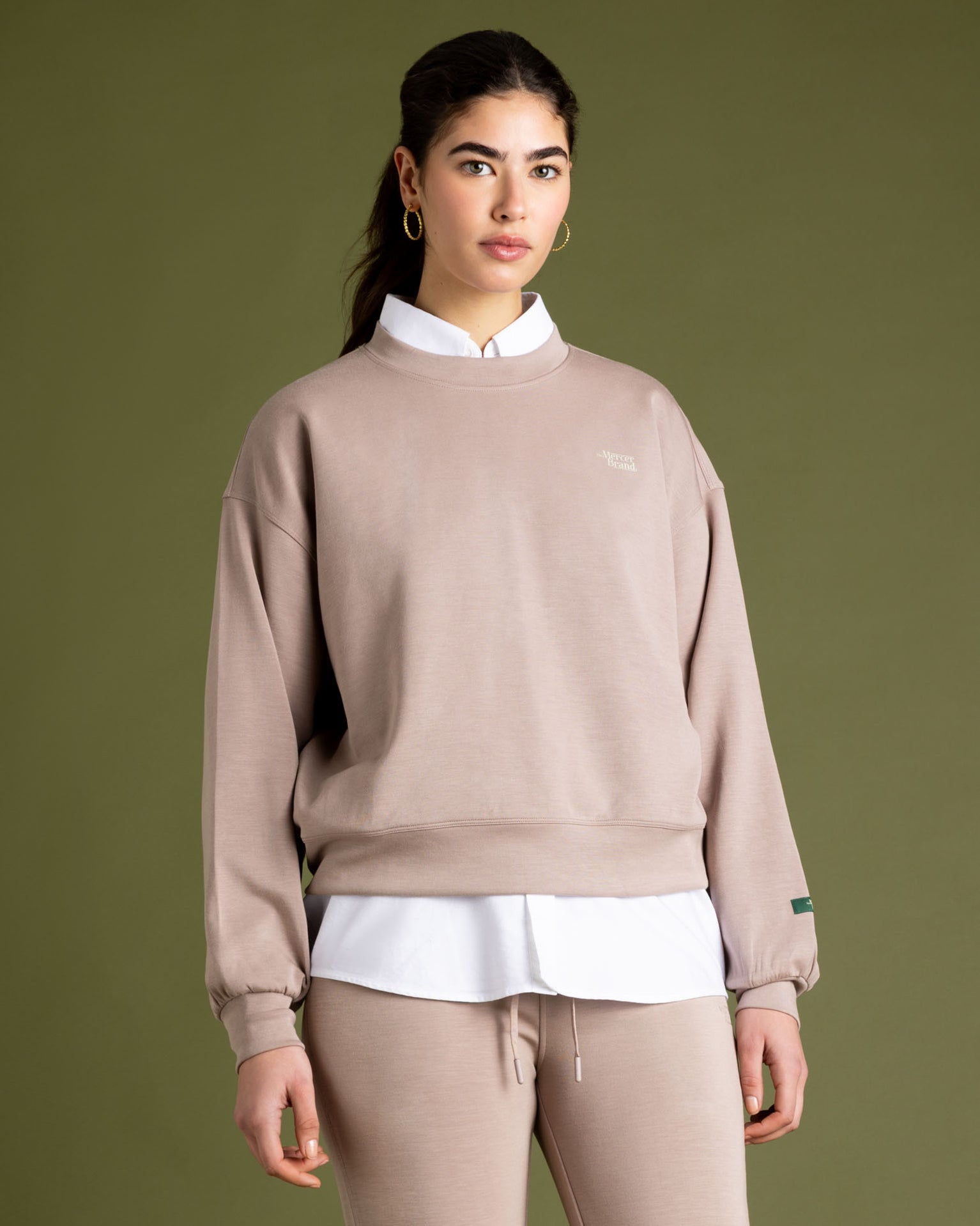 The Mercer Scuba Crewneck W | Cognac