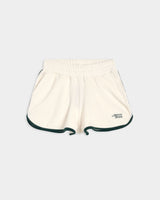 Flat lay of The Mercer Terry Short in off white.