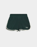 Flat lay of The Mercer Terry Short W in green.