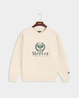 Product photo of the front of The Mercer Tennis Sweat in off white.