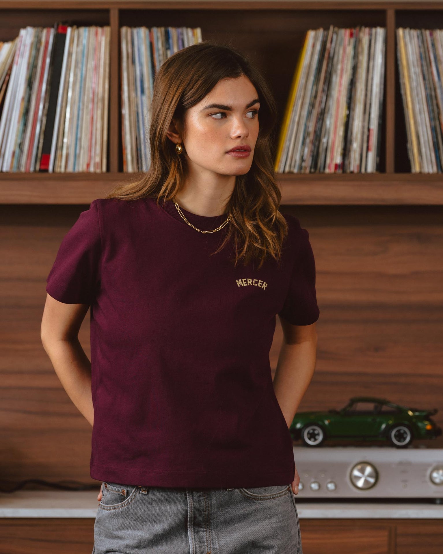The Mercer Classic Tee W | Bordeaux