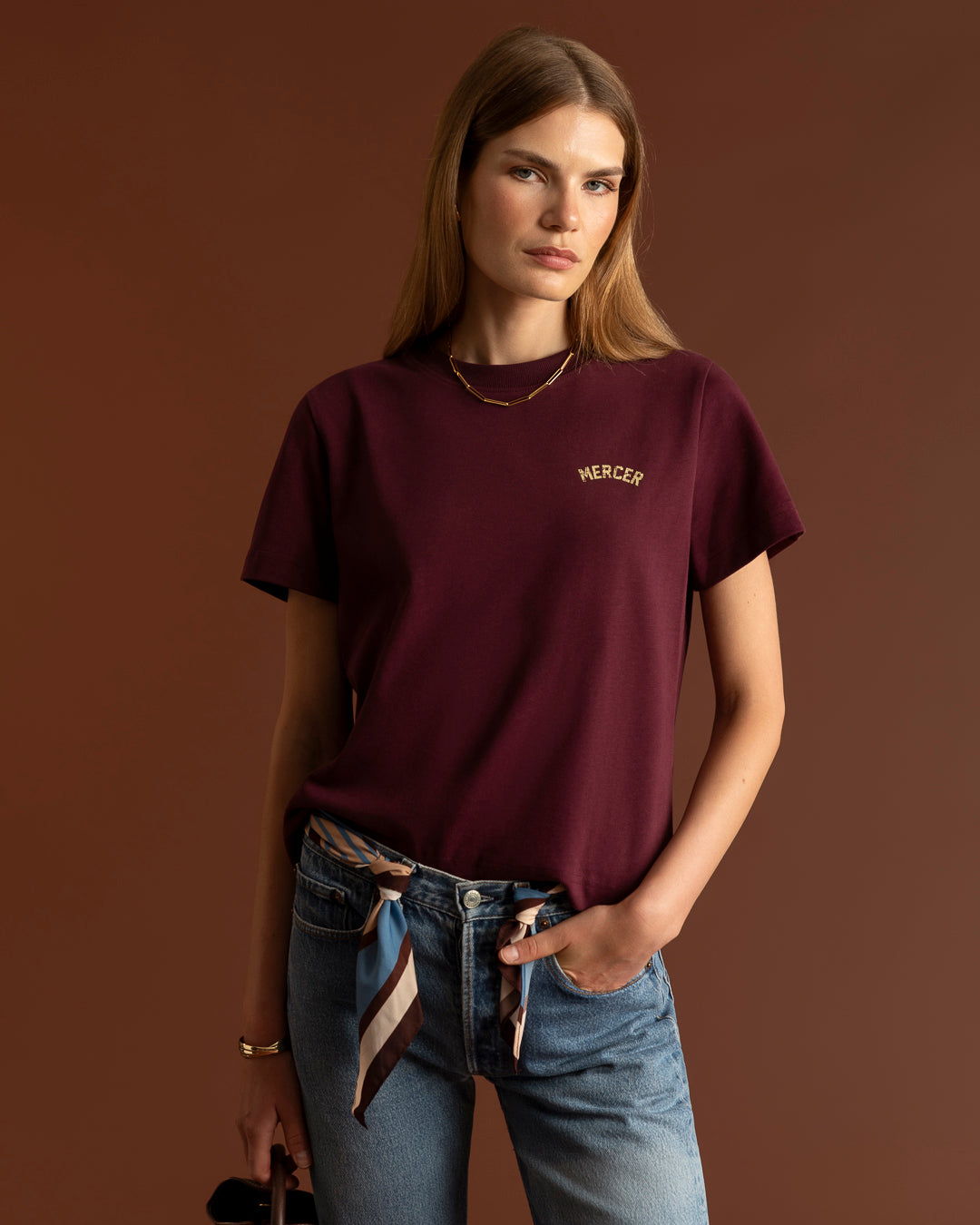 The Mercer Classic Tee W | Bordeaux