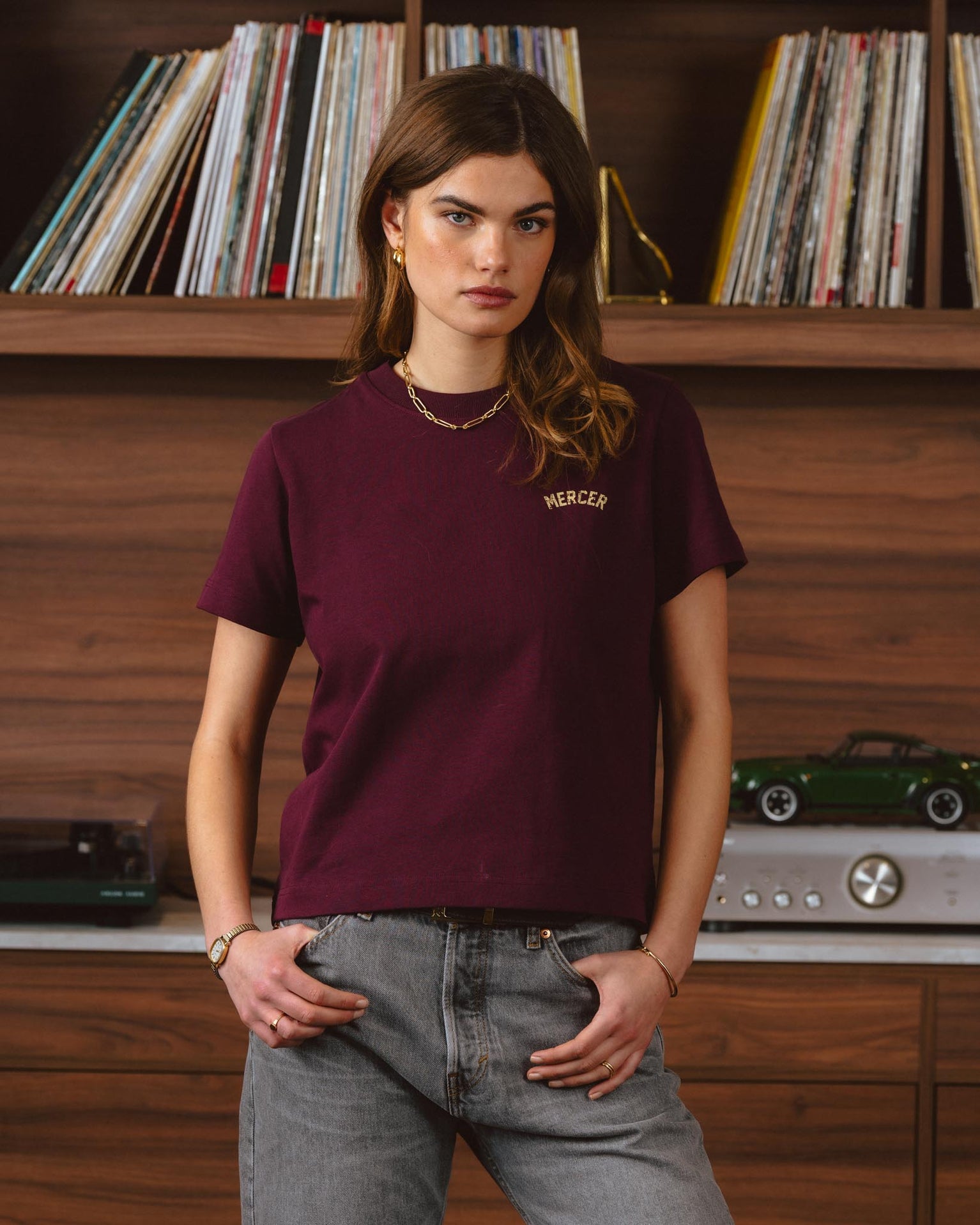 The Mercer Classic Tee W | Bordeaux