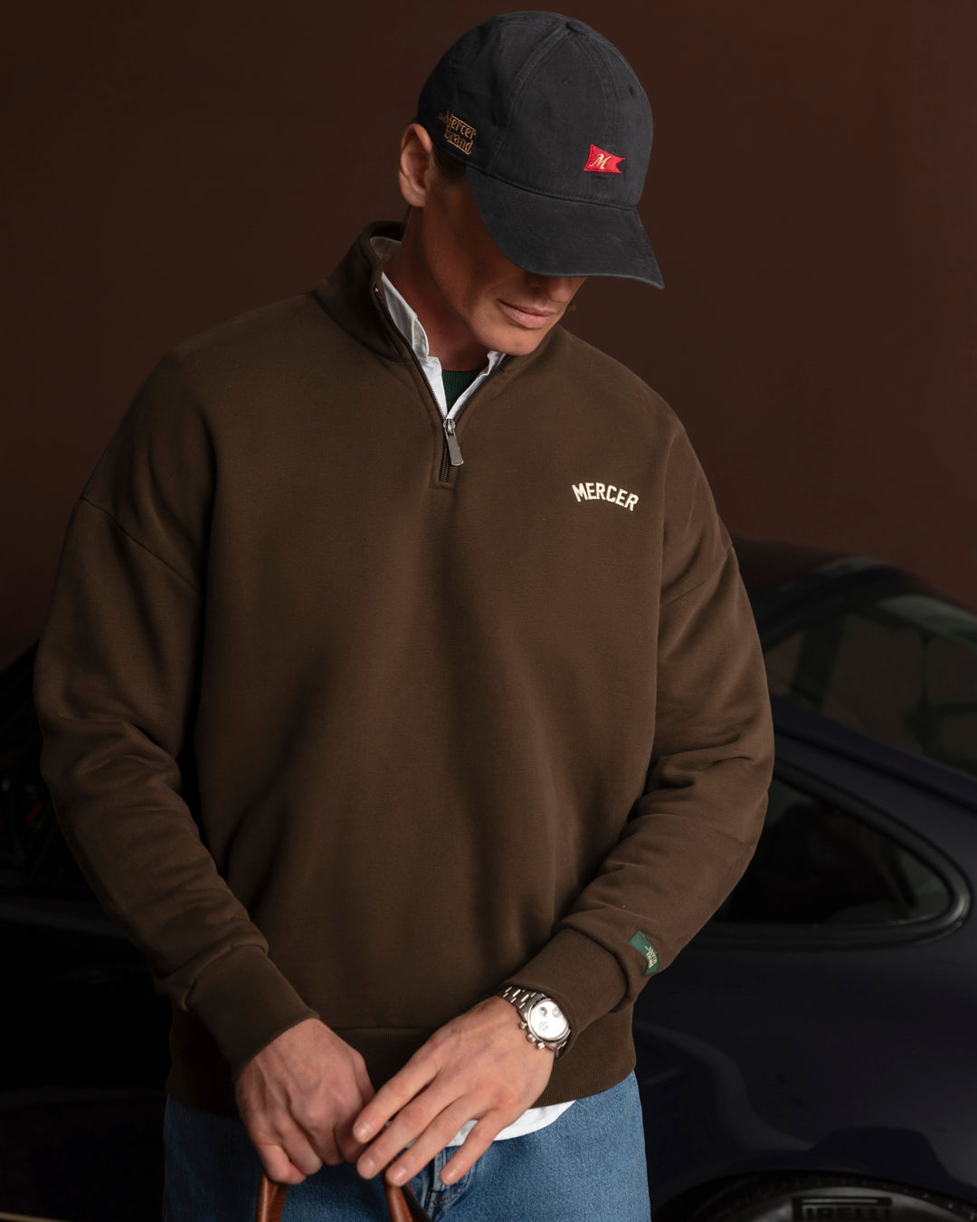 The Mercer Quarter Zip | Brown