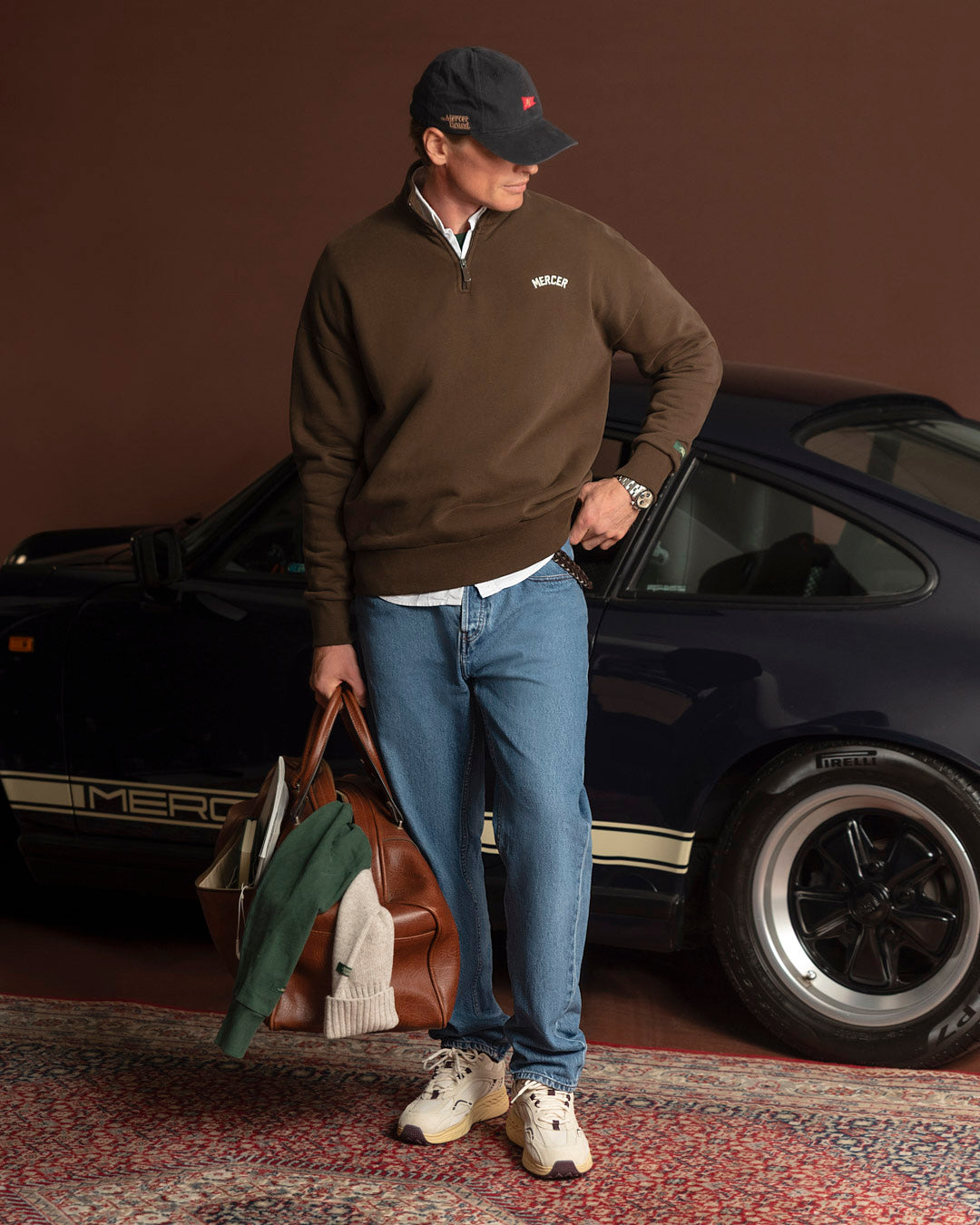 The Mercer Quarter Zip | Brown