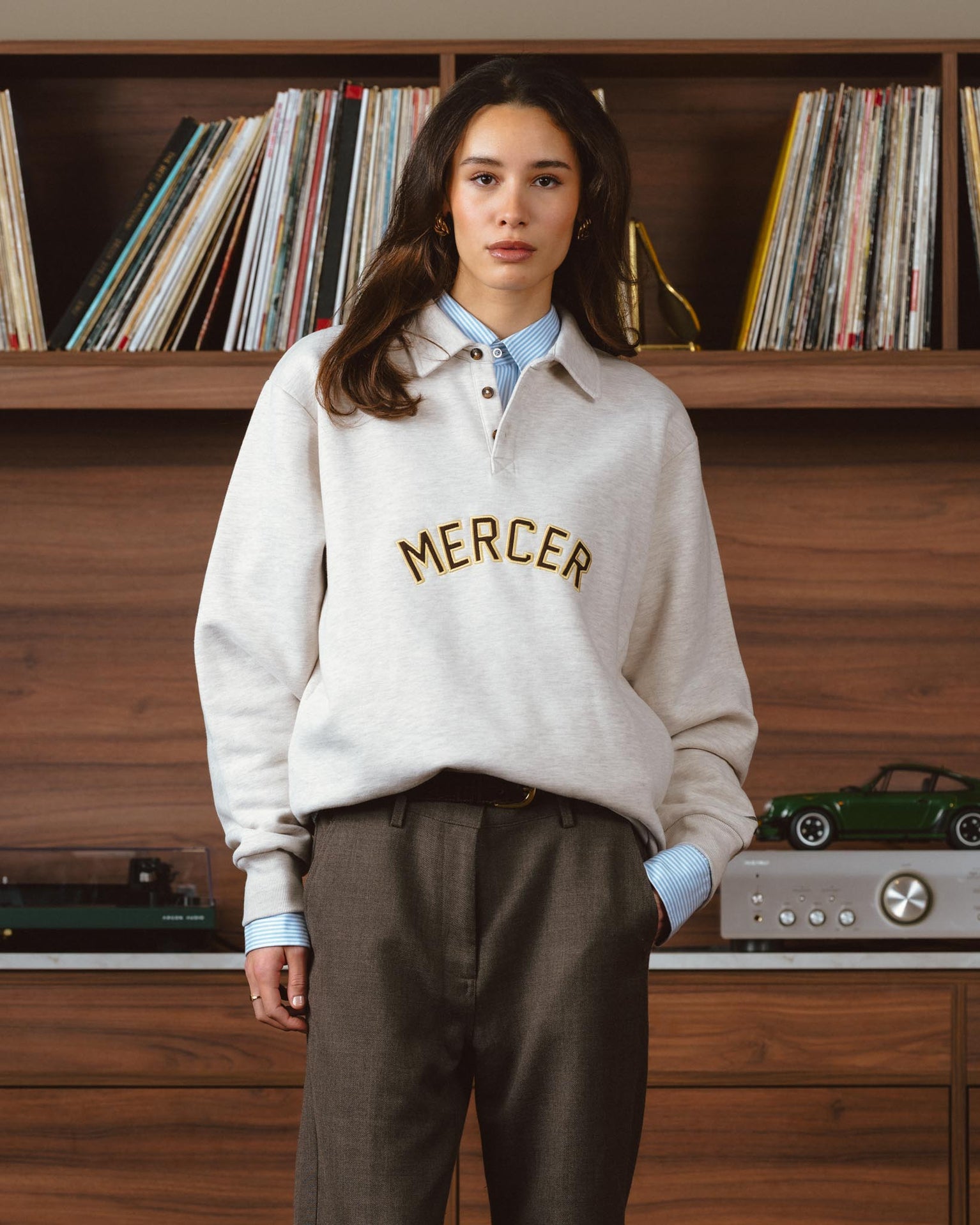 The Mercer Sweat Polo | Light Sand