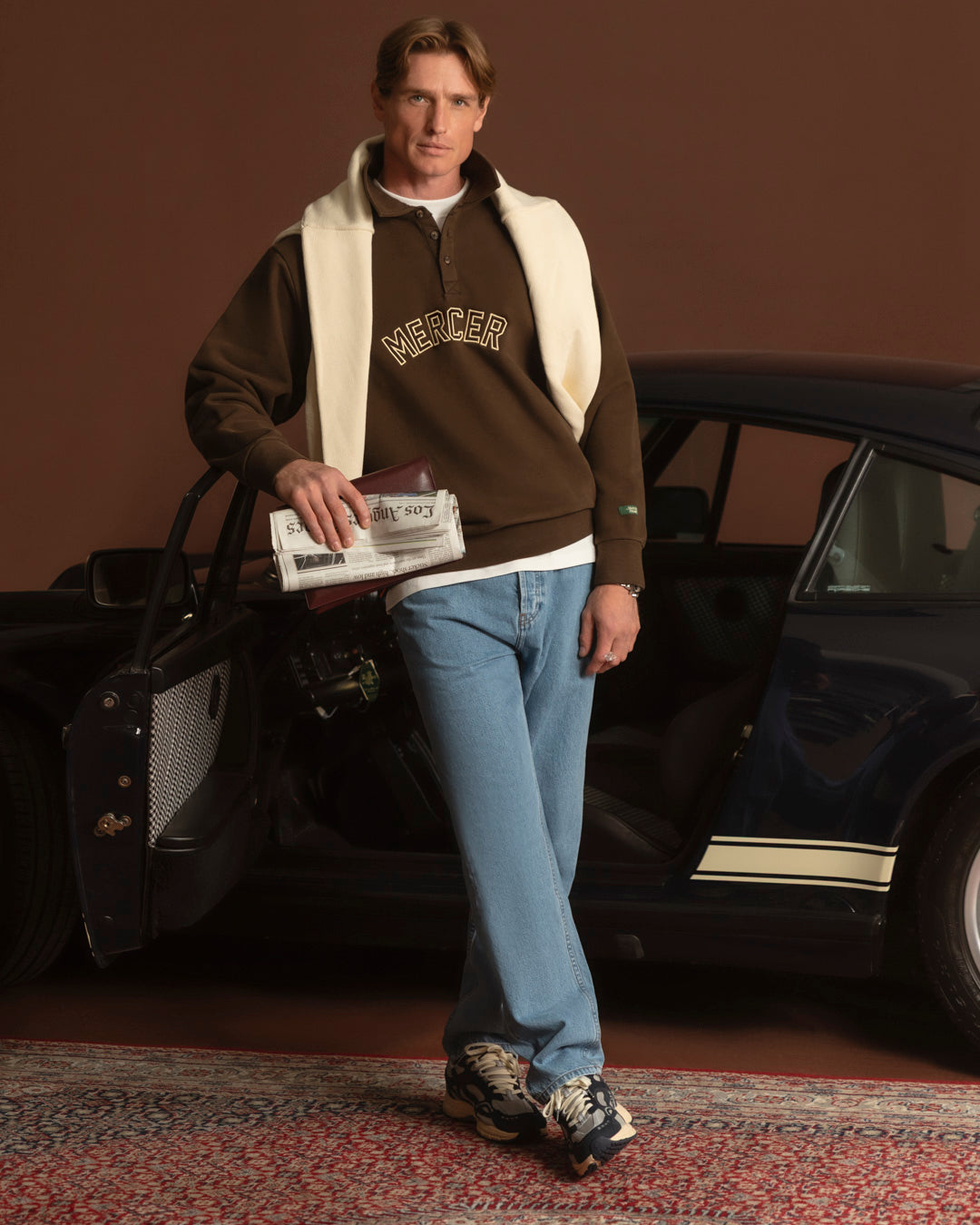 The Mercer Sweat Polo | Brown