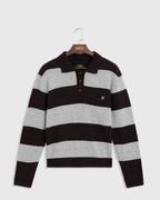 The Mercer Block Stripe Knit | Brown/Grey