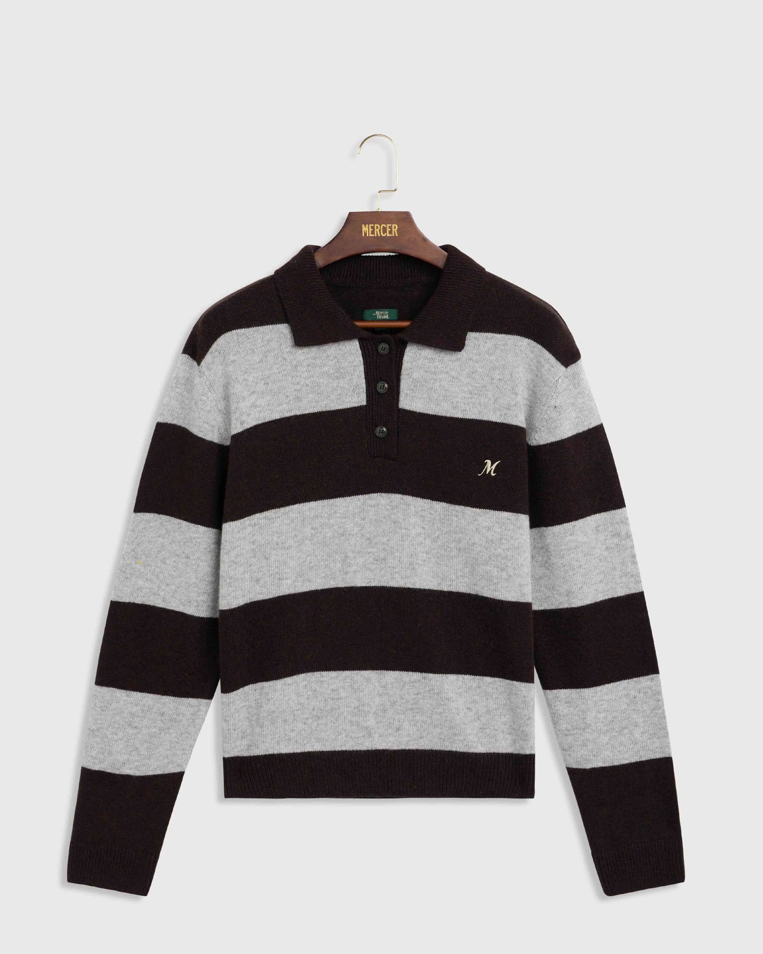 The Mercer Block Stripe Knit | Brown/Grey