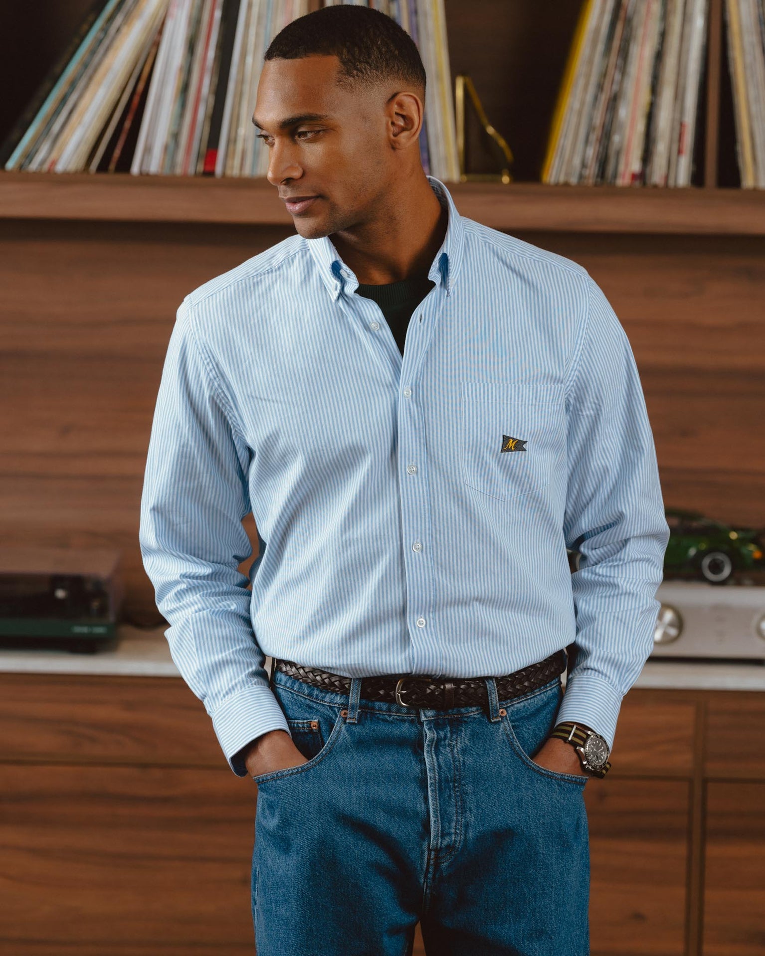 The Mercer Oxford | White/Blue