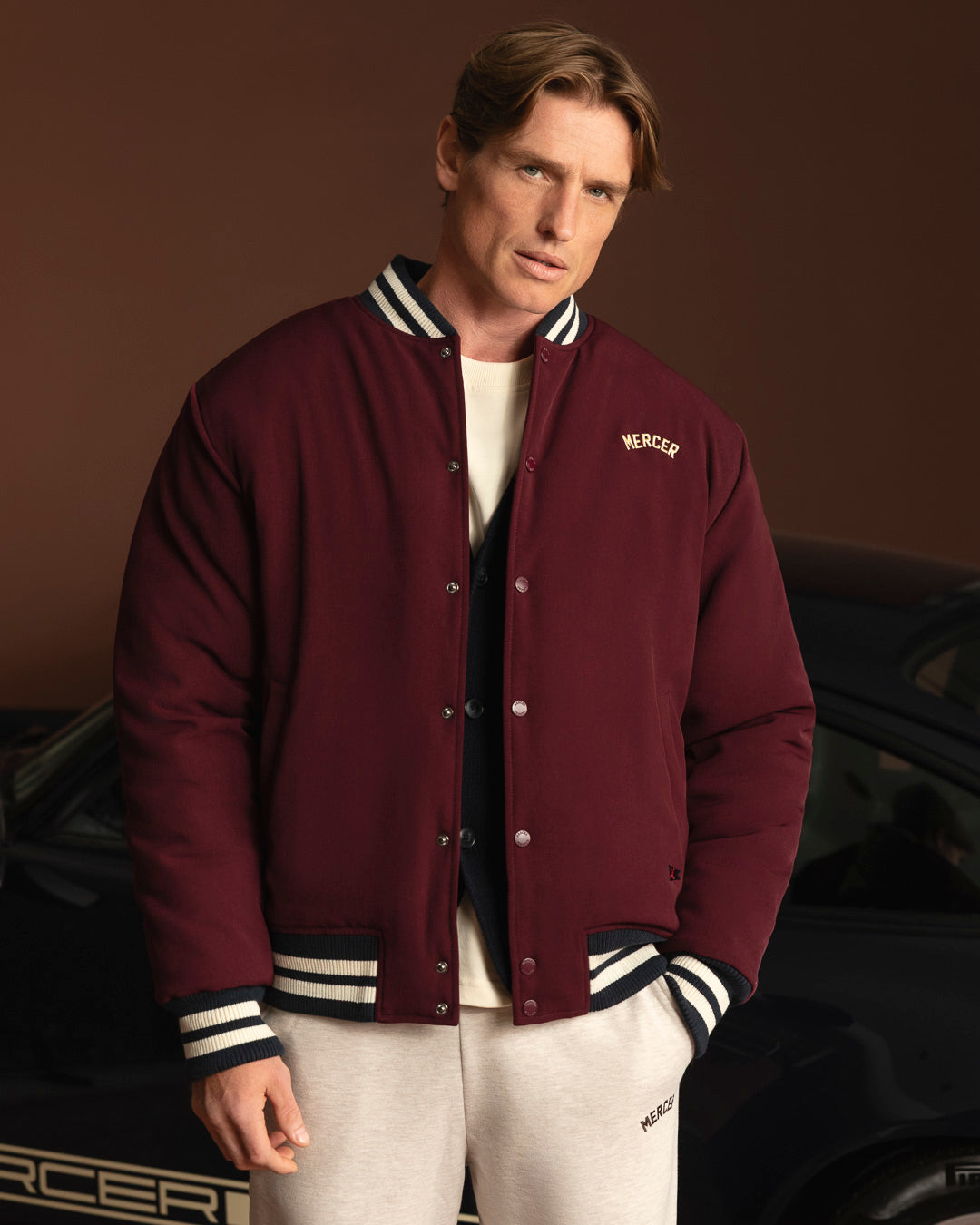 The Mercer Varsity Jacket | Bordeaux