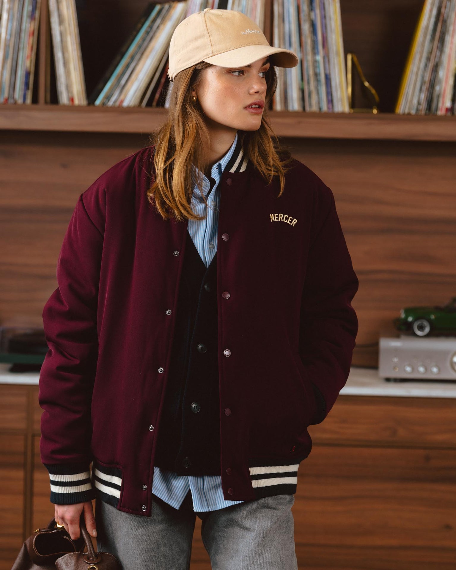 The Mercer Varsity Jacket | Bordeaux