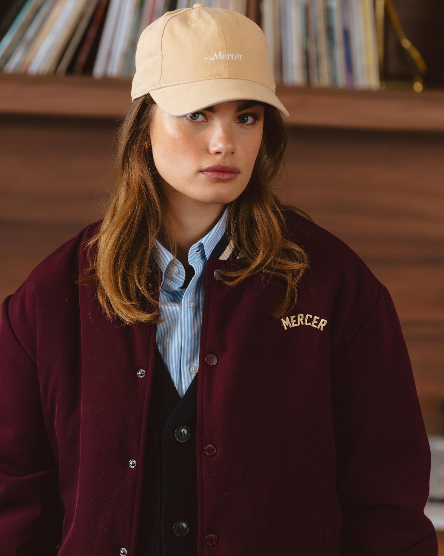 The Mercer Varsity Jacket | Bordeaux