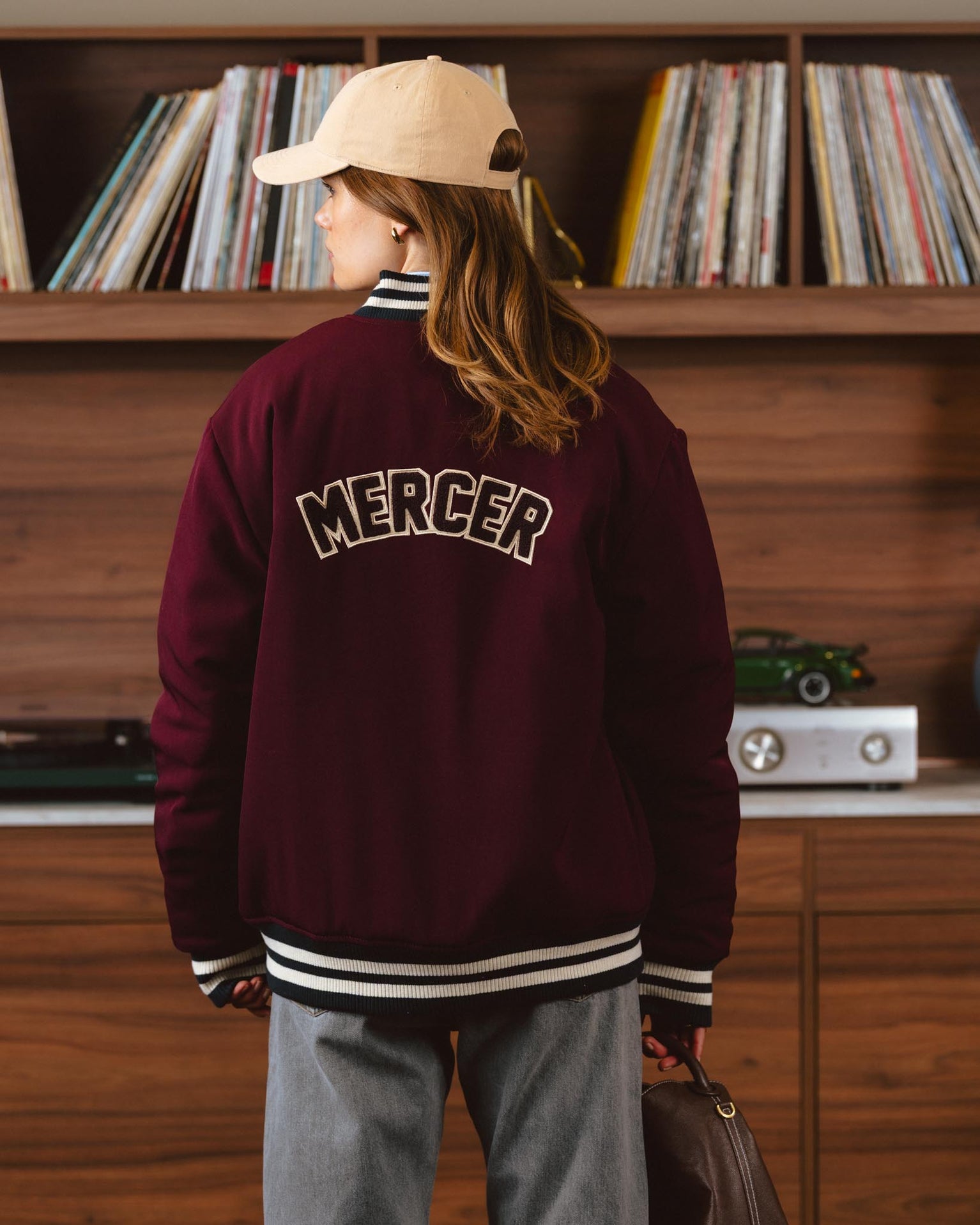 The Mercer Varsity Jacket | Bordeaux