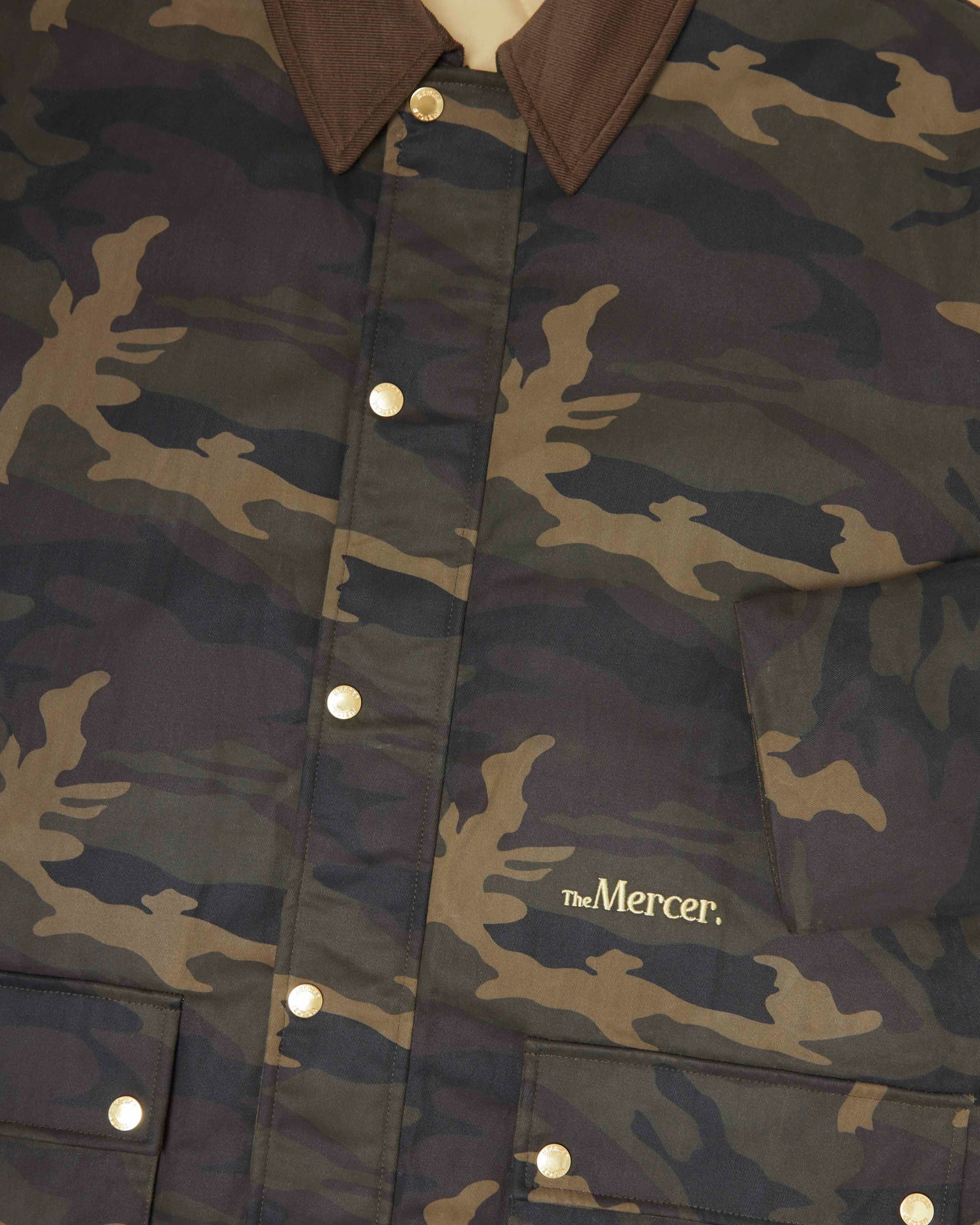 The mercer brand subway jacket camouflage color product photo front