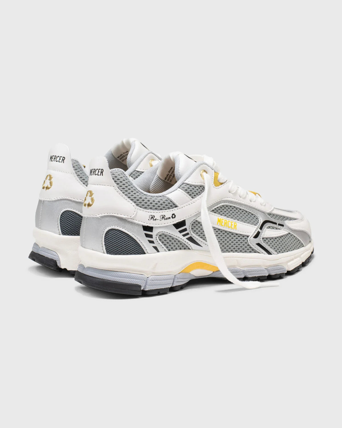 The Re-Run - GRS Recycled leather White/Silver