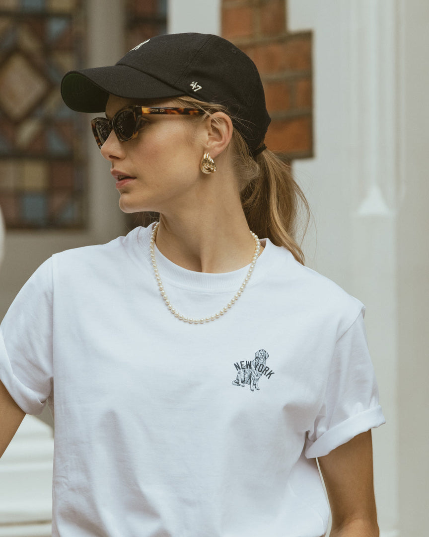 The Mercer NY Yankees Dog Tee | White/White